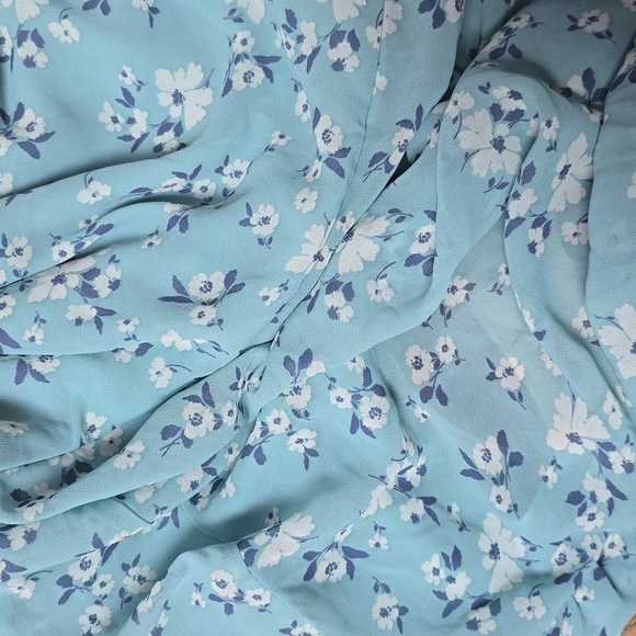 Speechless-Floral Ruffle Mini Sundress Light Blue/Ivory - Picture 2 of 3